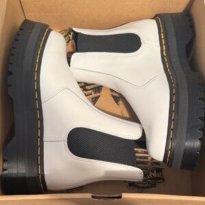 Dr. Martens White and Black Chelsea Boots